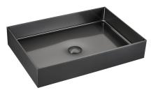 Umyvadlo na desku v barvě gun metal lesk SAT Aurum 55x38 cm bez přepadu SATAUR5538BGM