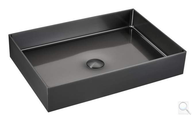 Umyvadlo na desku v barvě gun metal lesk SAT Aurum 55x38 cm bez přepadu SATAUR5538BGM. obr. 1