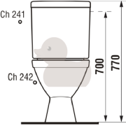 WC kombi komplet stojící Jika Lyra plus šikmý odpad H8263840002413. Technický nákres (1)&nbsp;