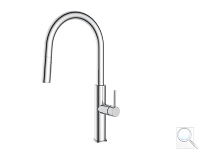Dřezová baterie SAT s vytahovací sprškou, 2 proudy chrom lesk SATBSD286. obr. 1