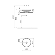 Umyvadlo na desku Vitra Water Jewels 40x40 cm měď 4334-073-0016. obr. 4