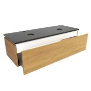 Koupelnová skříňka s žulovou krycí deskou SAT Feel 120x30x46 cm medový dub mat SATFEEL120DMZ. obr. 2