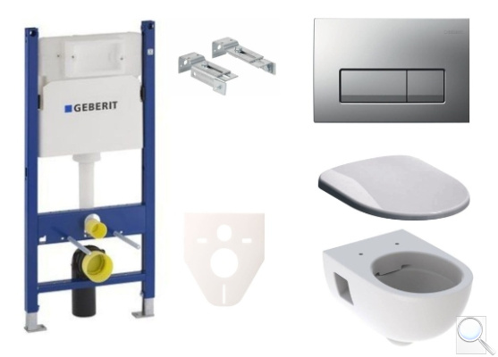 Závěsný WC set Geberit do lehkých stěn / předstěnová montáž+ WC Geberit Selnova SIKOGES7S8. obr. 1