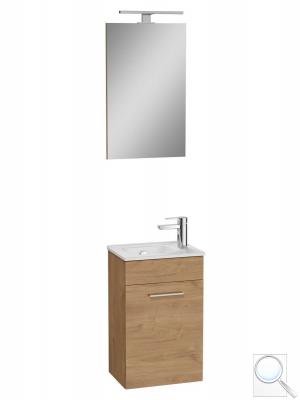 Koupelnová sestava s umyvadlem zrcadlem a osvětlením Vitra Mia 39x61x28 cm dub MIASET40D 
