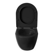 WC se sedátkem softclose závěsné vírové SAT Fusion černá mat zadní odpad SATFUS010RTORPBKM. &nbsp;(4)