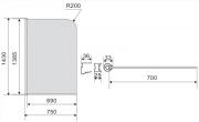 Vanová zástěna Laguna (Technický nákres 75 cm)