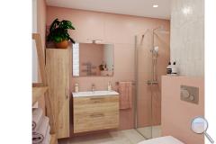 Koupelna Medley Pink. SIKO-koupelna-se-sprchovym-koutem-v-pastelovem-provedeni-serie-Medley-002