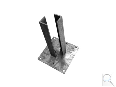 Platle k montáži sloupku na betonový základ pro sloupky profilu 100×100 mm, Zn. 