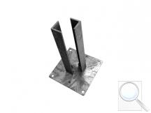Platle k montáži sloupku na betonový základ pro sloupky profilu 100×100 mm, Zn