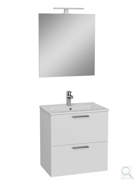 Koupelnová sestava s umyvadlem zrcadlem a osvětlením Vitra Mia 59x61x39,5 cm bílá lesk MIASET60B obr. 1