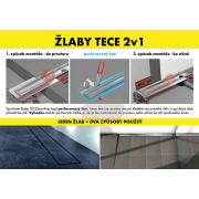 Sprchový žlab Tece Drainline 70, 80, 90, 100, 120, 150 cm nerez lesk pro nalepení dlažby. Obr. 5 