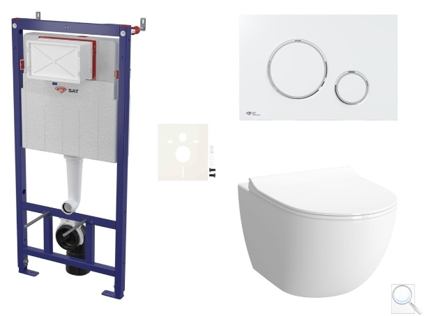 Závěsný WC set SAT do lehkých stěn / předstěnová montáž+ WC SAT Infinitio SIKOSSINF70K. obr. 1