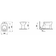 WC stojící Laufen Pro spodní odpad H8219590000001. Technický nákres 
