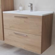 Koupelnová sestava s umyvadlem zrcadlem a osvětlením Vitra Mia 79x61x39,5 cm dub MIASET80D. obr. 4 