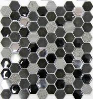 Mozaika Mosavit Hexagono negro černá