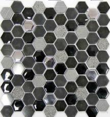 Mozaika Mosavit Hexagono negro