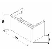 Koupelnová skříňka pod umyvadlo Jika Cubito 84x46,6x48 cm bílá H40J4263015001. Technický nákres