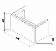Koupelnová skříňka pod umyvadlo Jika Cubito 84x46,6x48 cm bílá H40J4263015001 (Technický nákres)