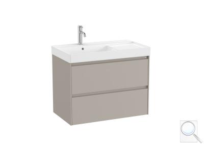 Koupelnová skříňka s keramickým umyvadlem Roca Ona 80x64,5x46 cm písková mat ONA802ZPML obr. 1