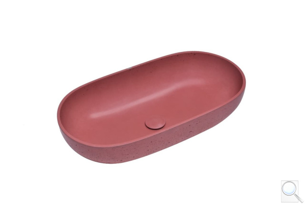 Umyvadlo na desku SAT Cemento 65x35 cm terakota bez přepadu CEM6535T. obr. 1