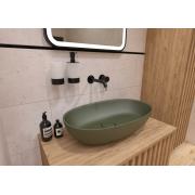Umyvadlo na desku SAT Aula 60x36 cm zelená mat bez otvoru pro baterii, bez přepadu SATAU6036G. obr. 4