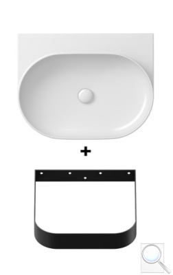 Umyvadlo Ravak Yard 60,5x50 cm s černou konzolí X000001683. obr. 1