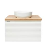 Koupelnová skříňka pod umyvadlo Naturel Savona 78x43x44,8 cm bílá lesk, deska dub halifax SAVONA80BIDDH. &nbsp;(3)