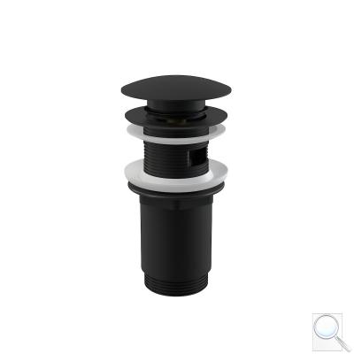Výpust umyvadlová Alcaplast CLICK/CLACK 5/4" celokovová s přepadem, velká zátka černá A392BLACK obr. 1