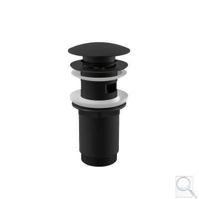 Výpust umyvadlová Alcaplast CLICK/CLACK 5/4" celokovová s přepadem, velká zátka černá A392BLACK. obr. 1