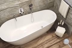 Koupelna Geotiles Sonante. SIKO-mramorova-koupelna-se-drevem-s-volne-stojici-vanou-serie-sonante-003