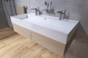 Umyvadlo SAT Infinitio 121,4x46,9 cm dva otvory pro baterii SATINF12046 (obr. 9)