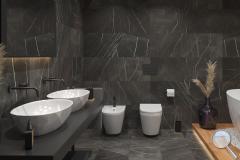 Koupelna Classen Ceramin. SIKO-koupelna-v-mramorovem-provedeni-se-drevem-s-vanou-prirodni-styl-serie-Ceramin-Wall-002