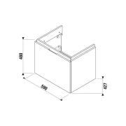 Koupelnová skříňka nízká Jika Cubito 32x32,2x47 cm bílá. Technický nákres&nbsp;
