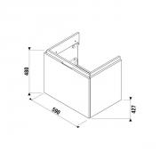 Koupelnová skříňka nízká Jika Cubito 32x32,2x47 cm bílá (Technický nákres)