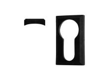 Krytka vložky zámku plastová, černá na kulatý profil