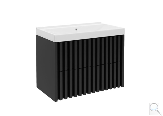 Koupelnová skříňka s umyvadlem SAT Delano 80x46 cm černá mat DELANO80ZCUM. obr. 1