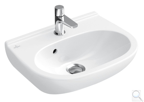 Umývátko Villeroy & Boch O.Novo 45x35 cm otvor pro baterii uprostřed 53604501. obr. 1
