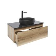 Koupelnová skříňka s keramickým umyvadlem a technickým kamenem SAT B-Way 79x30x45 cm dub BWAY80OAKTKUB. obr. 2&nbsp;