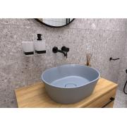 Umyvadlo na desku SAT Aula 47x38 cm světle šedá mat bez otvoru pro baterii, bez přepadu SATAU4738LG. &nbsp;(4)