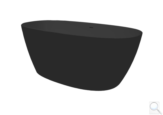 Volně stojící vana SAT Aula 160x78,7 cm litý mramor levá i pravá černá SATAULA1600CM. obr. 1