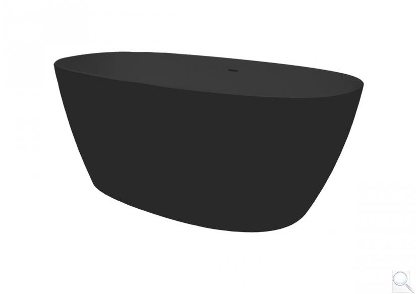 Volně stojící vana SAT Aula 160x78,7 cm litý mramor levá i pravá černá SATAULA1600CM obr. 1