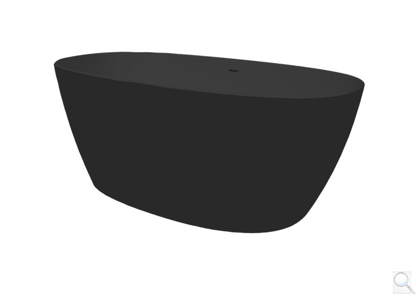 Volně stojící vana SAT Aula 160x78,7 cm litý mramor levá i pravá černá SATAULA1600CM. obr. 1