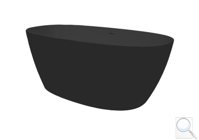 Volně stojící vana SAT Aula 160x78,7 cm litý mramor levá i pravá černá SATAULA1600CM. obr. 1