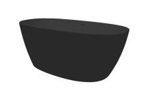 Volně stojící vana SAT Aula 160x78,7 cm litý mramor levá i pravá černá SATAULA1600CM