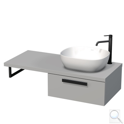Koupelnová skříňka pod umyvadlo Naturel Art Deco 110x50x27,8 cm šedá touch ARTDECO110STBU. levé provedení