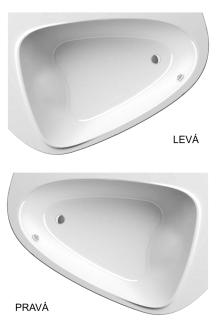 Asymetrická vana Ravak Lovestory Ii 196x140 cm akrylát levá nebo pravá