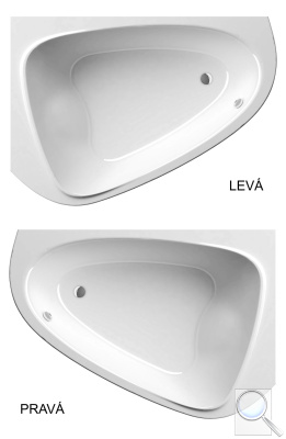 Asymetrická vana Ravak Lovestory Ii 196x140 cm akrylát levá nebo pravá. obr. 1