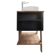 Koupelnová skříňka pod umyvadlo na desku Naturel Home 80x73x46 cm ořech/černá mat HOMEUMDC. obr. 7 