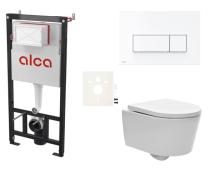 Závěsný WC set Alca do lehkých stěn / předstěnová montáž+ WC SAT Brevis SIKOASW7
