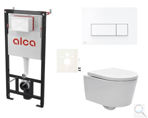 Závěsný WC set Alca do lehkých stěn / předstěnová montáž+ WC SAT Brevis SIKOASW7. obr. 1